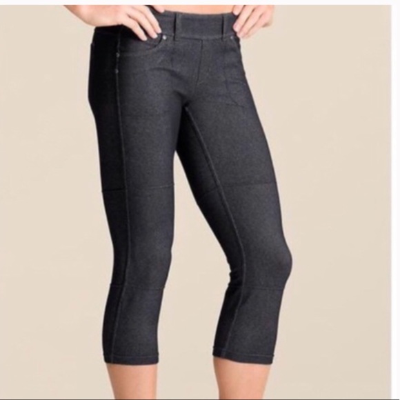 denim look capri leggings